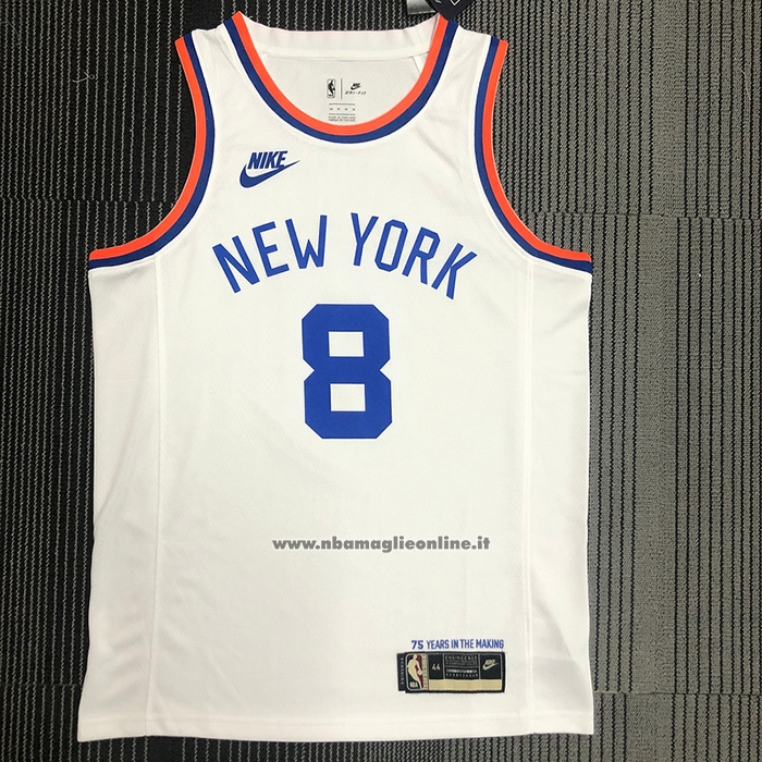 Maglia New York Knicks Kemba Walker #8 75th Anniversary Bianco